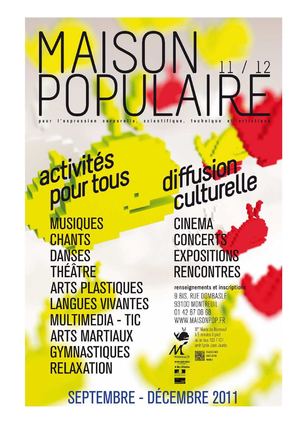 Maison Populaire - Montreuil - Programme septembre à décembre 2011