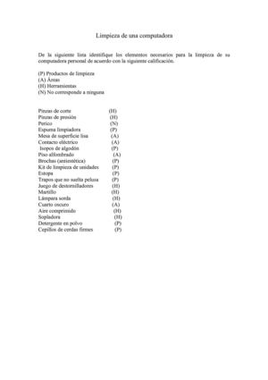 Limpieza de una computadora