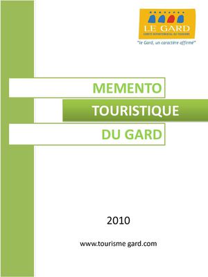 Flux et sites touristiques 2010 - Memento du Tourisme - CDT du GARD