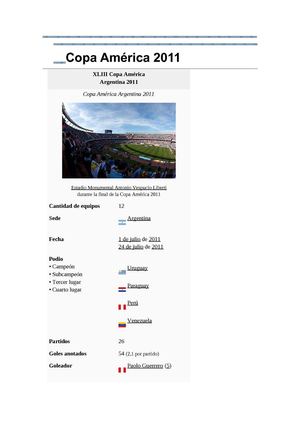 Copa América Argentinas 2.011