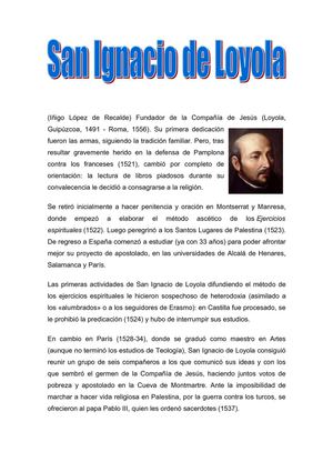 Biografía De San Ignacio De Loyola