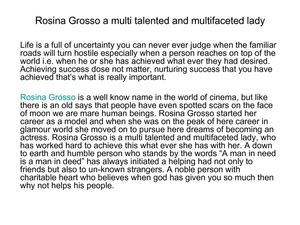 Rosina Grosso a famous star