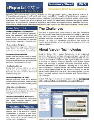 Client Reporting Varden Technologies