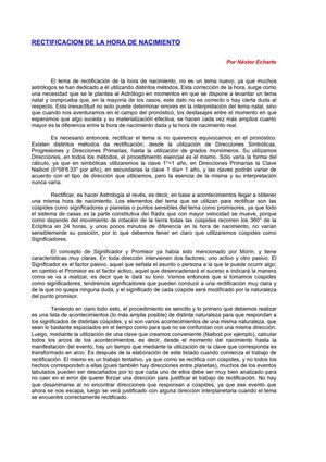 Rectificación de la hora de nacimiento