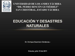 Educación y desastres naturales