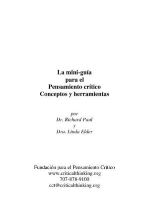 PAUL Y ELDER Mini guía del pensamiento crítico