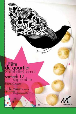 Programme de la fête du quartier Solidarité - Carnot à Montreuil - 17 septembre