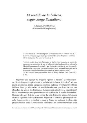 El sentido de la belleza en Jorge Santayana