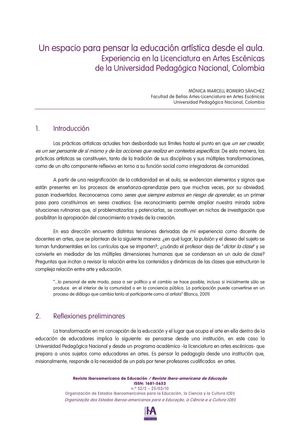 Un espacio para pensar la educación artística