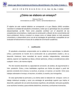 Cómo se elabora un ensayo (Prfs. Dámaris Díaz H. Táchira-ULA) 