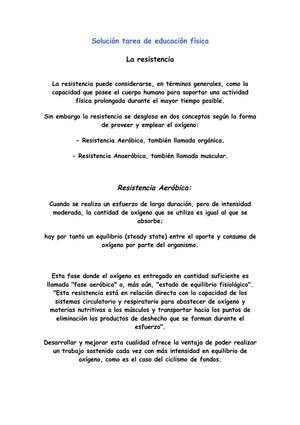 Resistencia aerobica y anaerobica.