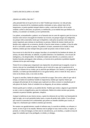carta de esculapio a su hijo