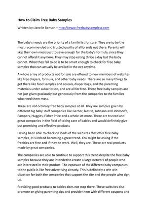 How to Claim Free Baby Samples - Helpful Advice