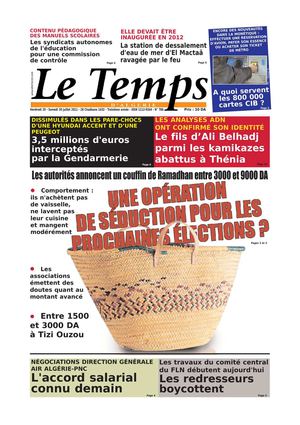 Le Temps d'Algérie Edition du Samedi 30 juillet 2011