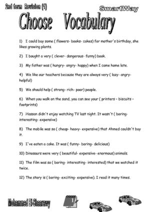 اسئلة على الكلمات choose & correct