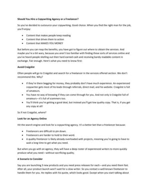 copywriting agency vs freelance copywriters