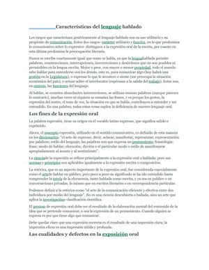 caracteristica del lenguaje