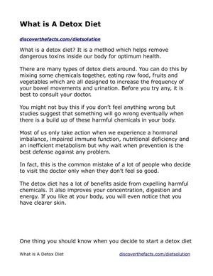 What is A Detox Diet