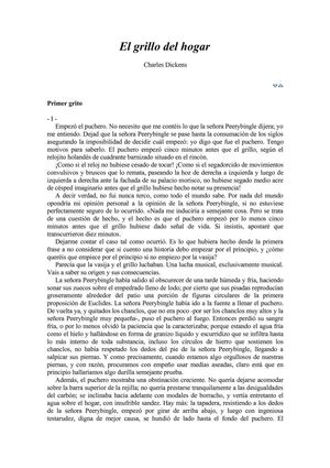 El grillo del hogar, un cuento de Charles Dickens