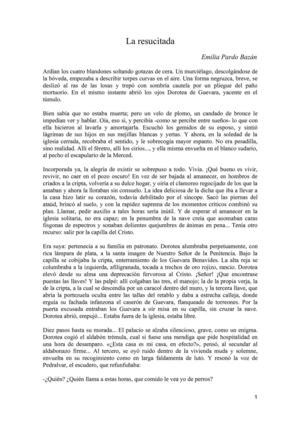 La resucitada. un cuento de Emilia Pardo Bazán