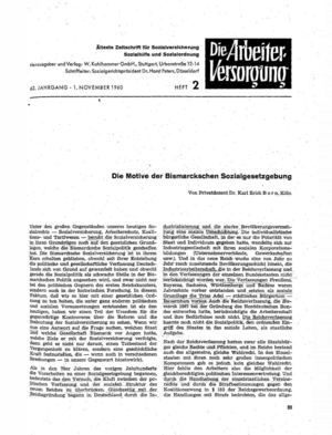 Die Motive der Bismarckschen Sozialgesetzgebung