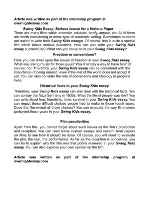 Business Essay Format Swing Kids Essay Serious Issues For A Serious Paper Narrative Essay Topics For High School Students also A Healthy Mind In A Healthy Body Essay Calamo Swing Kids Essay Serious Issues For A Serious Paper My English Essay