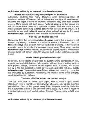 Calamo Tailored Essays Are They Really Helpful For Students Tailored Essays Are They Really Helpful For Students