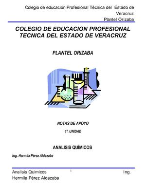Notas de apoyo del Módulo de Análisis Químicos