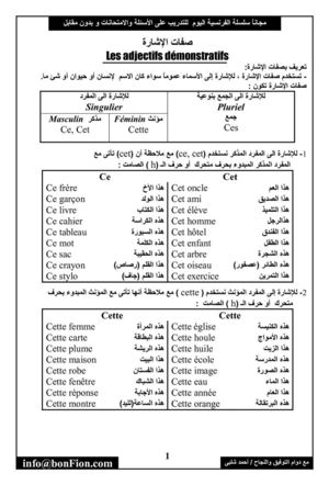 صفات الأشارة