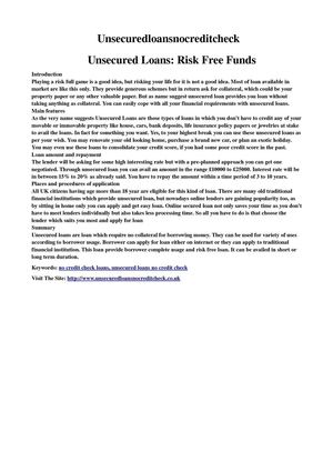 No Credit Check Loans