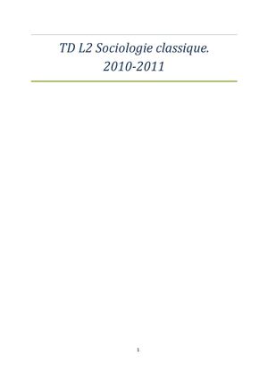 TD L2 Les grands courants théoriques de la sociologie