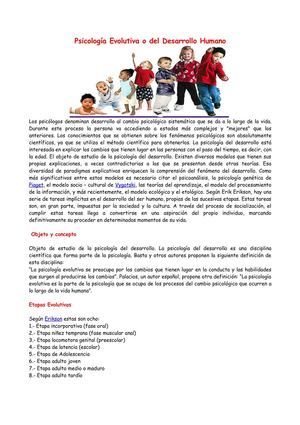 Psicología Evolutiva- Autora MJosé Marquez
