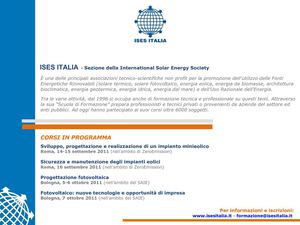 Eolico e Minieolico - Corsi di formazione di ISES ITALIA