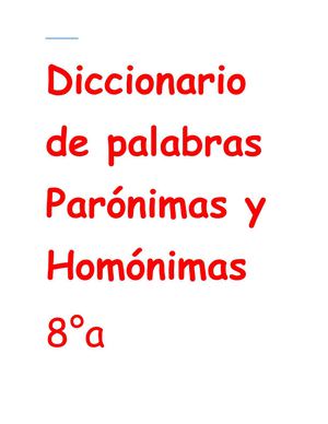 Palabras Paronimas y Homonimas