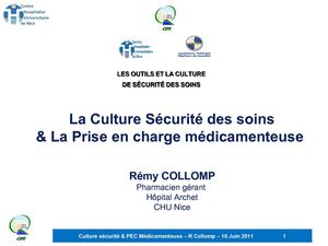 Journée CIPE 160611 Culture securite PEC Medicamenteuse R Collomp