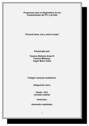 Programas para el diagnostico de los componentes del Pc y de Red 10.2