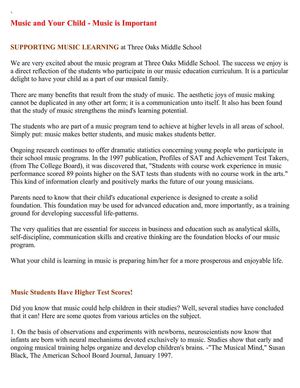 Music and Your Child - Music is Important