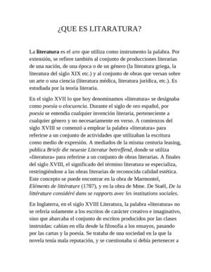 que es literatura