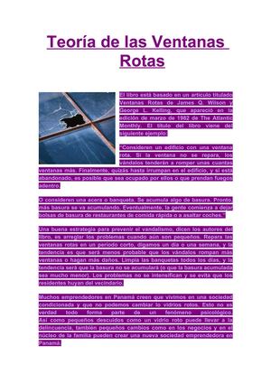 teoria de las vetanas rotas