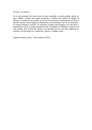 El amor y sus delirios (2010) - Alejandro Ramírez Silva
