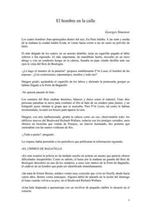 El hombre en la calle, un cuento de George Simenon