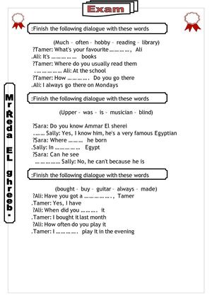 Exercise on unit 12