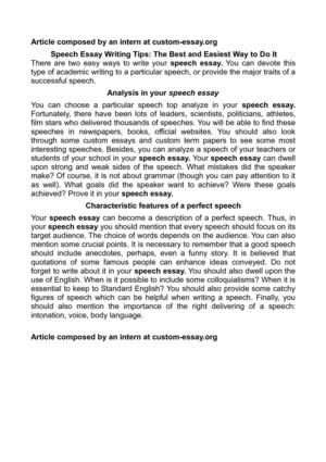 Persuasive Essays Examples For High School Speech Essay Writing Tips The Best And Easiest Way To Do It Thesis Statement Example For Essays also High School Essay Example Calamo Speech Essay Writing Tips The Best And Easiest Way To Do It Best Essay Topics For High School