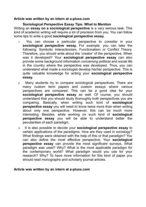 Health Care Essays Sociological Perspective Essay Tips What To Mention Persuasive Essay Sample High School also Argumentative Essay Examples For High School Calamo Sociological Perspective Essay Tips What To Mention Science Fiction Essay Topics
