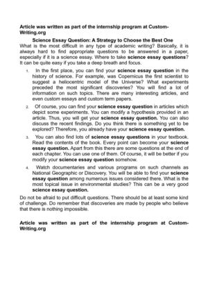 calamo science essay question a strategy to choose the best one science essay question a strategy to choose the best one