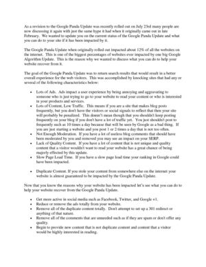 Google’s Panda Update Recovery Guide 