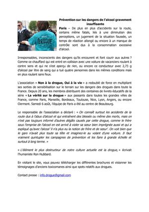 Prévention sur les dangers de l’alcool gravement insuffisante