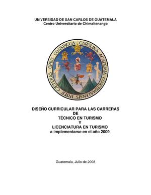 DISEÑO CURRICULAR DE LA CARRERA DE TURISMO EN EL CUNDECH