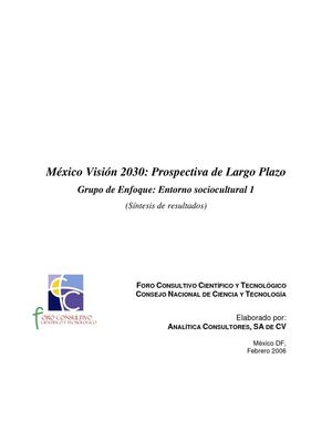 Prospectiva de México 2020-2030