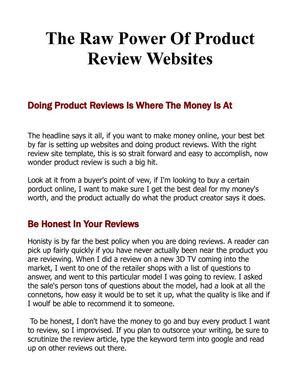 The Raw Power Of A Product Review